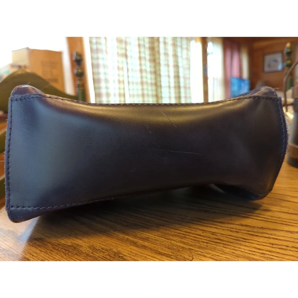 Portland Leather Goods Blue Satchel Bag Top Handle Crossbody‎ Adjustable Strap